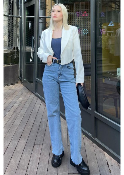 Açık Mavi Relaxed Fit Kadın Jeans MG1934