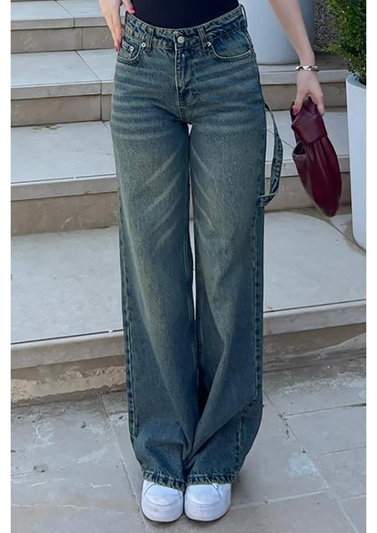 Soluk Mavi Straight Wide Kadın Jean MG1995 fiyatları