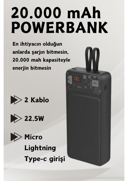 20000 Mah Taşınabilir Dijital Göstergeli Transparan Powerbank Hızlı Şarj Aleti Android Apple Uyumlu