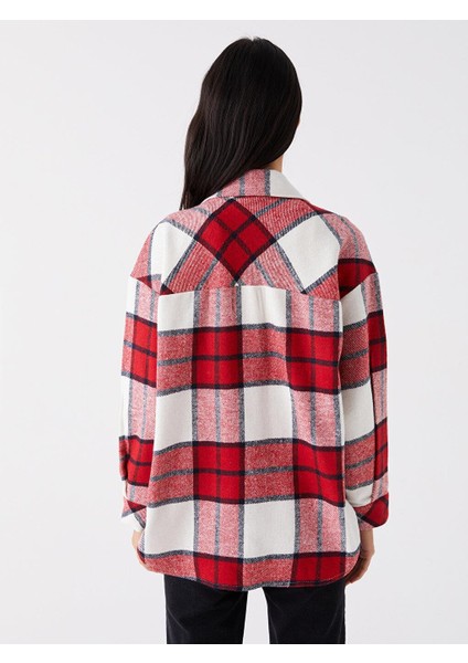Lcw Vision Ekose Uzun Kollu Oversize Kadın Gömlek Ceket fırsatları