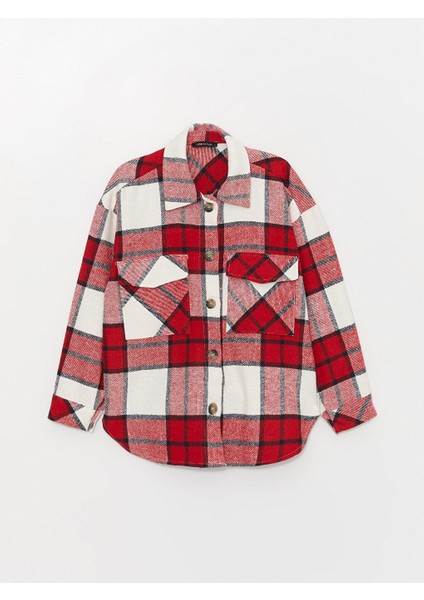 Lcw Vision Ekose Uzun Kollu Oversize Kadın Gömlek Ceket indirimleri