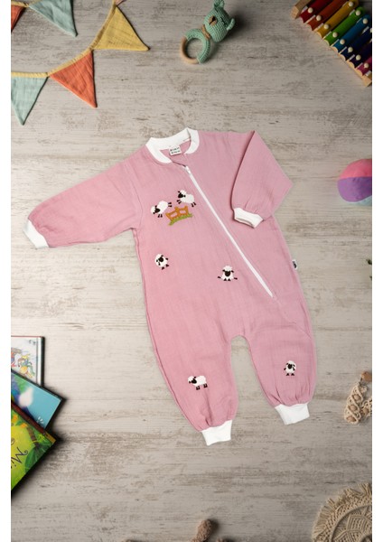 Be'calmonline - Organik Müslin - Uniseks - Uyku Tulumu - Gülkurusu