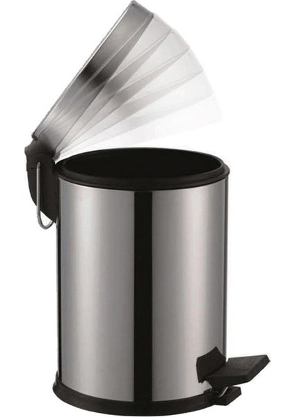 Otel Tipi Pedallı Çöp Kovası ( Amortisörlü Kapak ) 5 Lt.