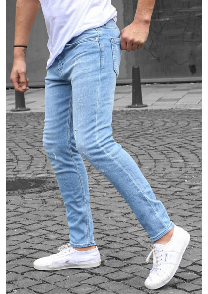 Skinny Fit Buz Mavisi Erkek Jean 5712 indirimleri