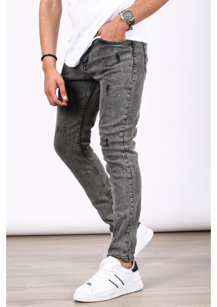 Skinny Fit Füme Erkek Jean 5680