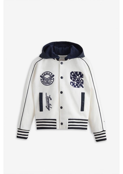 Bg Store Erkek Çocuk Beyaz Ceket 23PFWSW1563