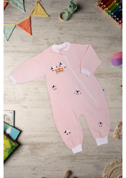 Be'calmonline - Organik Müslin - Uniseks - Uyku Tulumu - Pudra