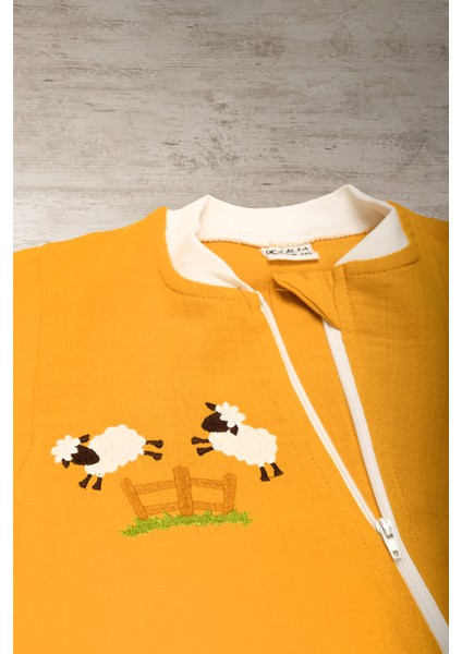 Be'calmonline - Organik Müslin - Uniseks - Uyku Tulumu - Hardal modelleri