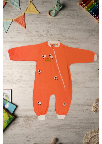 Be'calmonline - Organik Müslin - Uniseks - Uyku Tulumu - Turuncu fiyatları