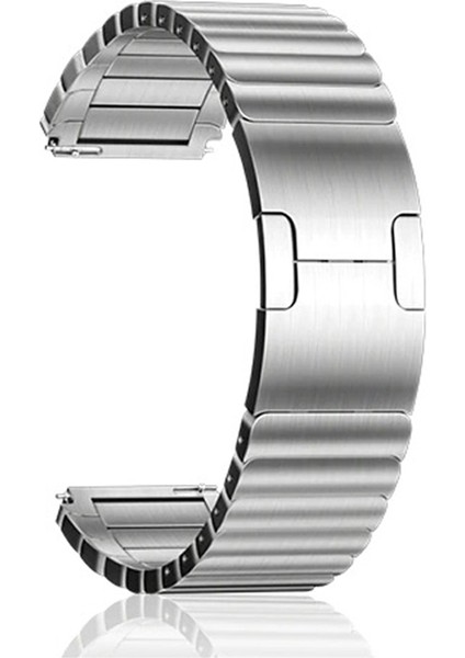 Huawei Watch Gt 3 Active 46MM Kordon Metal Yandan Çıtçıtlı Parçalı Tasarım KRD35 Gümüş