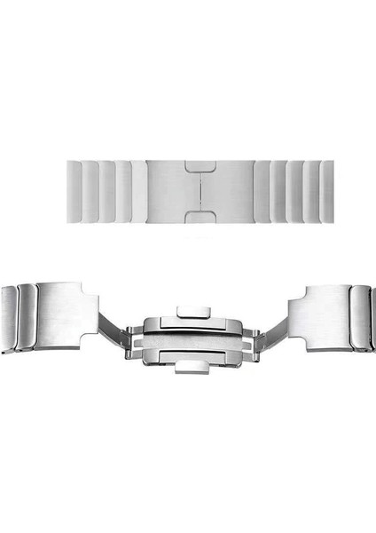 Huawei Watch Gt 3 Active 46MM Kordon Metal Yandan Çıtçıtlı Parçalı Tasarım KRD35 Gümüş fiyatları