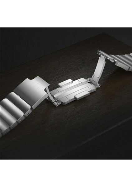 Huawei Watch Gt 3 Active 46MM Kordon Metal Yandan Çıtçıtlı Parçalı Tasarım KRD35 Gümüş modelleri