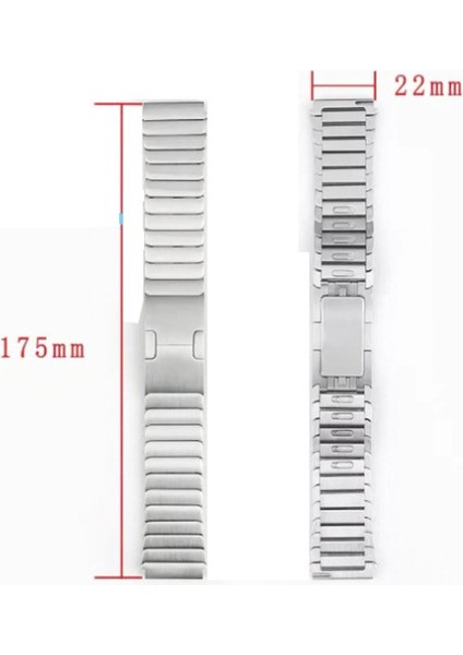 Huawei Watch Gt 3 Active 46MM Kordon Metal Yandan Çıtçıtlı Parçalı Tasarım KRD35 Gümüş fırsatları