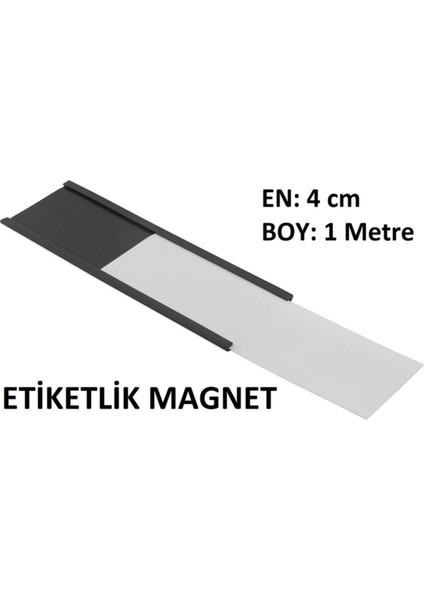 Kanallı Etiket Raf Magneti , Şerit Mıknatıs, Esnek Magnet, En: 4 Cm, Boy: 1 Metre fiyatları
