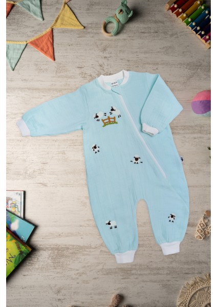 Be'calmonline - Organik Müslin - Uniseks - Uyku Tulumu - Mint