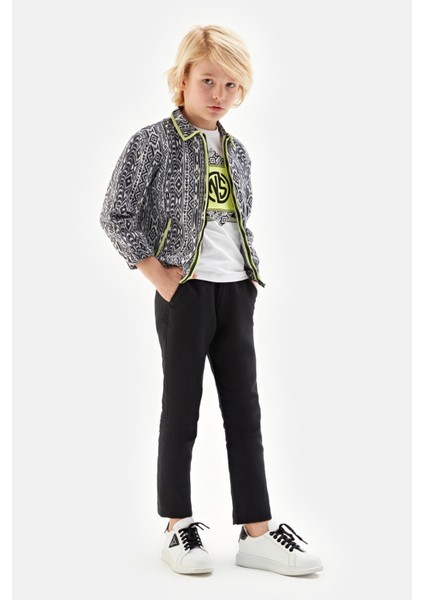 Bg Store Erkek Çocuk Desenli Ceket 23SS1NB3717