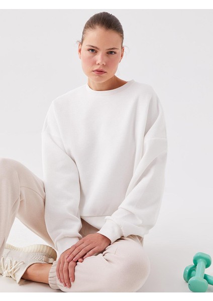 Lcw Active Bisiklet Yaka Oversize Kadın Sweatshirt