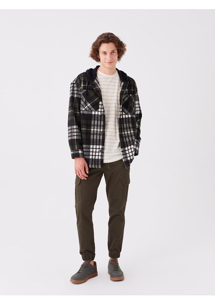 Lcw Casual Kapüşonlu Regular Fit Uzun Kollu Ekose Erkek Gömlek Ceket