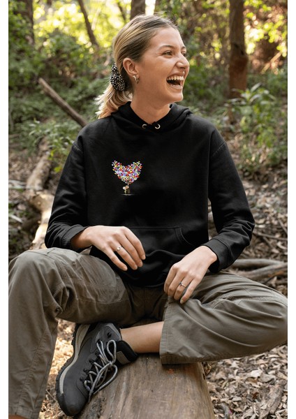 Yukarı Bak Balon Sevgili/çift/arkadaşlık 2'li Kapşonlu Sweatshirt Seti modelleri