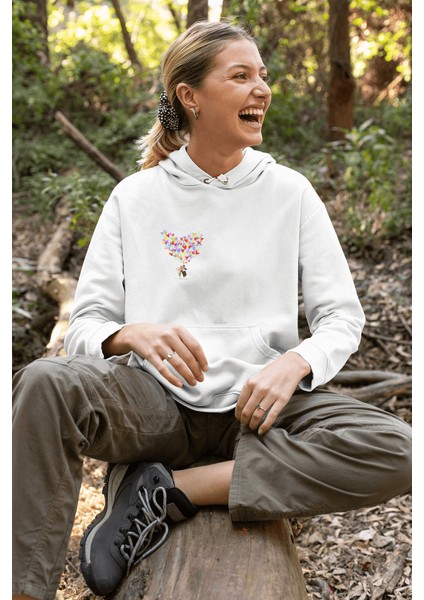 Yukarı Bak Balon Sevgili/çift/arkadaşlık 2'li Kapşonlu Sweatshirt Seti fırsatları