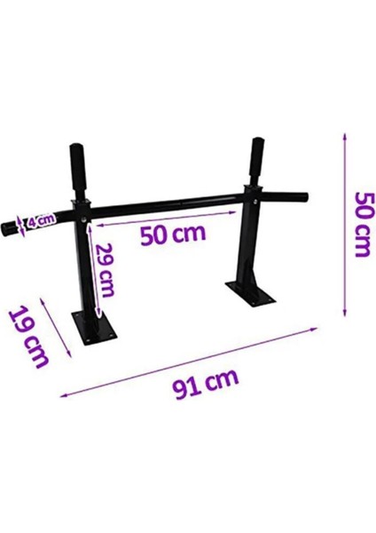 Tekno Trust Duvara Monte Duvar Barfiksi Duvara Monte Barfiks Aleti Barfiks Demiri Lyt-39 Siyah 80 - 100 cm