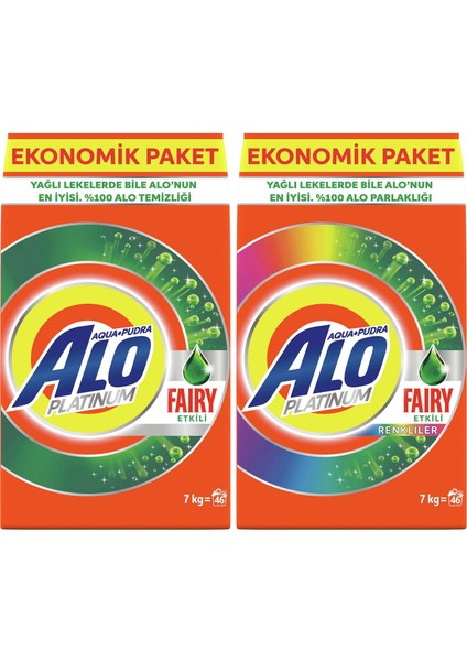 Platinum 14 kg Fairy Etkili Beyaz ve Renkli Aquapudra Toz Dtj (7x2) fiyatları
