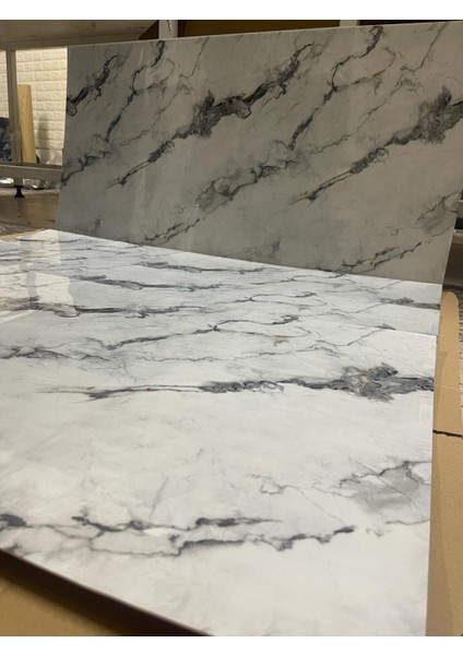30X60 cm Sedef Mermer Desenli Kendinden Yapışkanlı Seramik Köpük Banyo Wc Kaplama Pvc Duvar Paneli