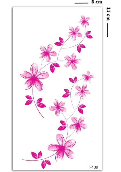 Floral Mini Boy Renkli Çiçek Dövmesi