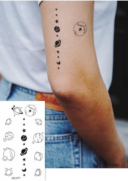 Planets Geçici Dövme Mini Tattoo