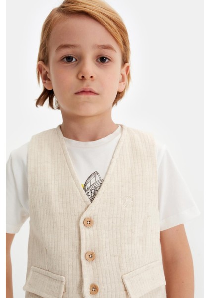Bg Store Erkek Çocuk Bej Yelek 23SS0NB3706 fiyatları