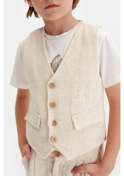 Bg Store Erkek Çocuk Bej Yelek 23SS0NB3706 modelleri