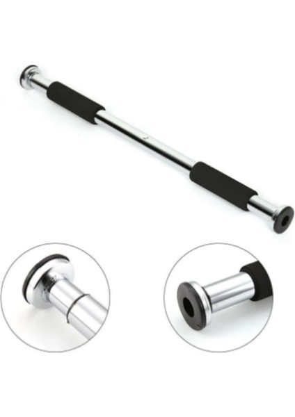 Tekno Trust Kapı Arası Barfiks Demir Çubuğu 60-100 cm Ayarlanabilir Barfiks Çekme Demiri Barfix Aleti Gümüş 80