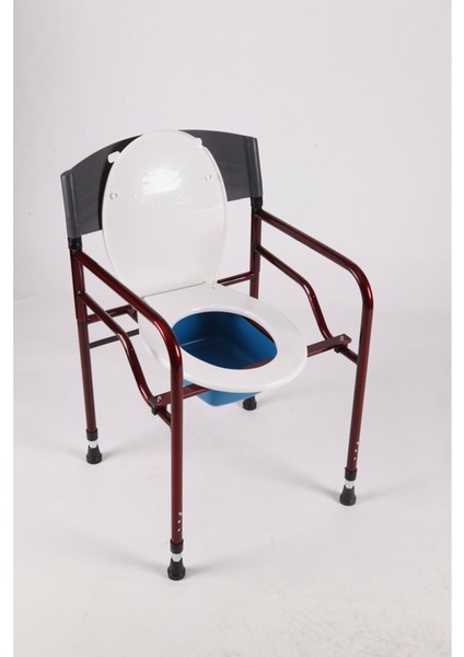 Tekno Trust Metal Wc Yükseltici Kapaklı Hasta Tuvaleti Medikal Klozet 1-5 kg Bordo Katlanabilir Tek Kişilik Tek