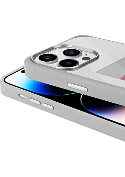 Apple iPhone 14 Pro Kılıf Ekranı Yansıtan Akıllı Nfc Kapak Gri modelleri