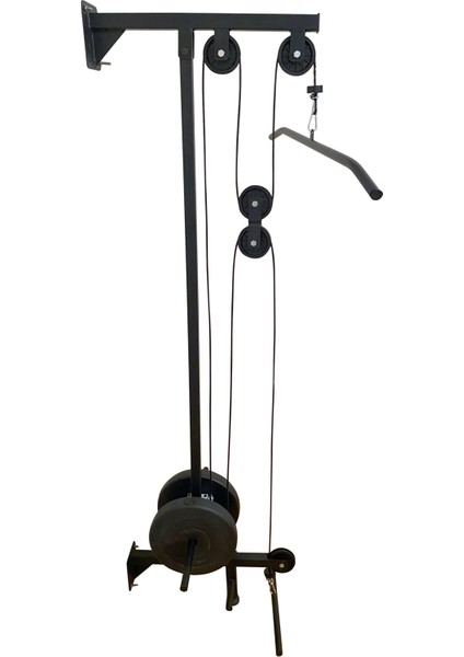 Tekno Trust Duvara Monte Lat Machine Pro Cable Crossover Lat & Row 100 Siyah 80 - 100 cm