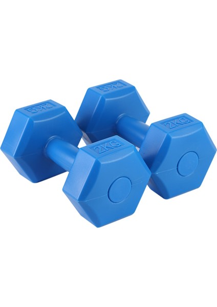 Tekno Trust Ikili 10KG x 2 Adet Dambıl ve Atlama Ipi Kombin Seti Vinyl Kaplama Dumbell Mavi