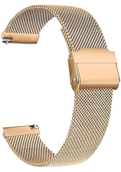 Huawei Watch Gt 3 Active 46MM Kordon Çıtçıtlı Hasır Metal Örgülü KRD45 Gold