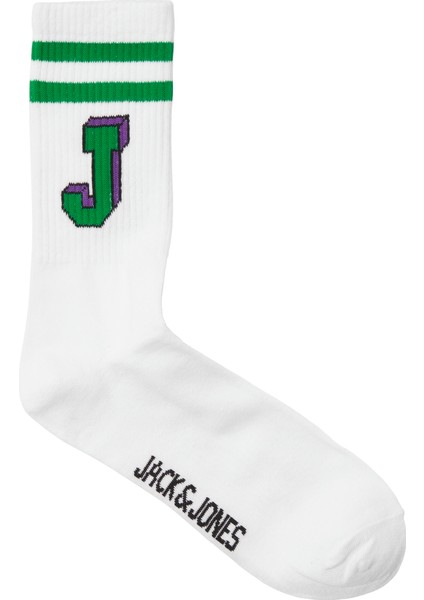 Jacsıngle J Tennıs Socks 3 Pack Erkek Beyaz Çorap 12251466-01