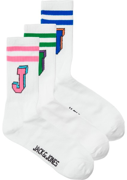 Jacsıngle J Tennıs Socks 3 Pack Erkek Beyaz Çorap 12251466-01 fiyatları
