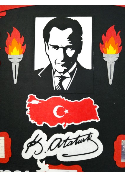 Atatürk Köşesi Siyah Zeminli (Keçe Eğitim Materyali) modelleri