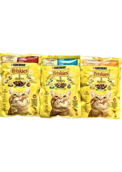 Sığır Etli & Somonlu & Tavuklu Karışık Yaş Kedi Maması 85 gr x 12 Adet