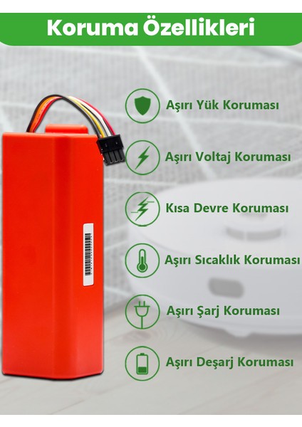 Roborock Q8 Batarya Kutulu (ORJİNAL KAPASİTE) 5200mAh Pil Akıllı Robot Süpürge Batarya Değişimi