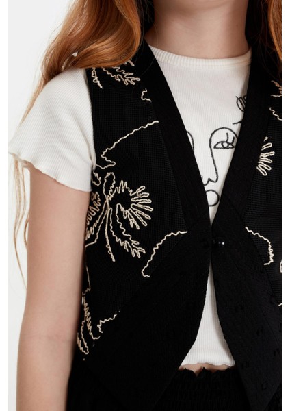 Bg Store Kız Çocuk Siyah Yelek 23SS0TJ4705