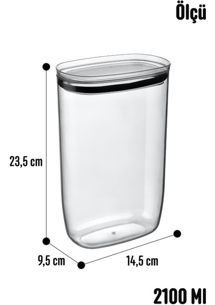 Skali Kare Saklama Kabı Beyaz 2140 Ml