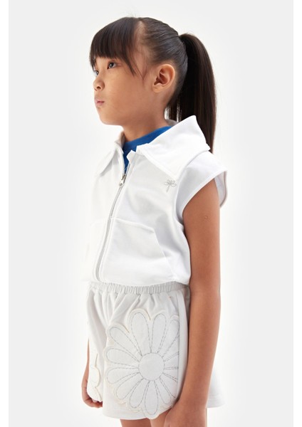 Bg Store Kız Çocuk Beyaz Yelek 23SS1TJ4413