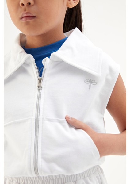 Bg Store Kız Çocuk Beyaz Yelek 23SS1TJ4413