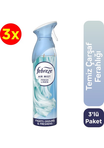 Hava Ferahlatıcı Sprey Oda Kok Temiz Çarş 185 ml x 3