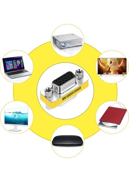 VGA - VGA Dişi - Kadın VGA HD15 Pin Cinsiyet Değiştirici Dönüştürücü Adaptör VGA HD15 Pin Cinsiyet Değiştirici Dönüştürücü Adaptör (Yurt Dışından)