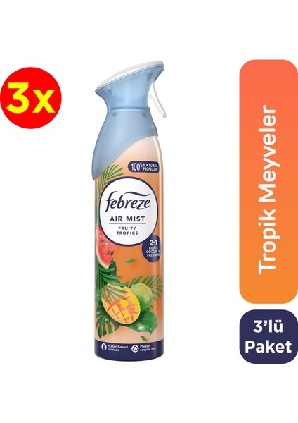 Hava Ferahlatıcı Sprey Oda Kokusu Tropik 185 ml x 3