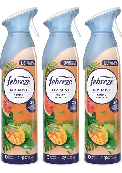 Hava Ferahlatıcı Sprey Oda Kokusu Tropik 185 ml x 3